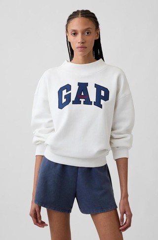 Oversized Gap Logo Mockneck Tunic Sweatshirt