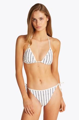 TOMMY HILFIGER TH Essential Print Triangle Bikini Top White / Blue 4