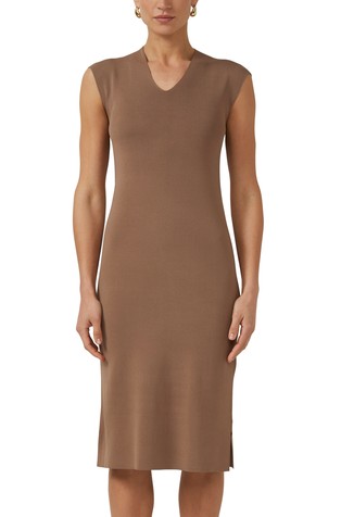 Viscose blend knit midi dress