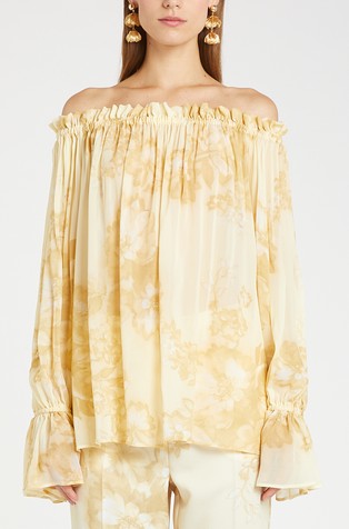 Off-shoulder blouse with pattern