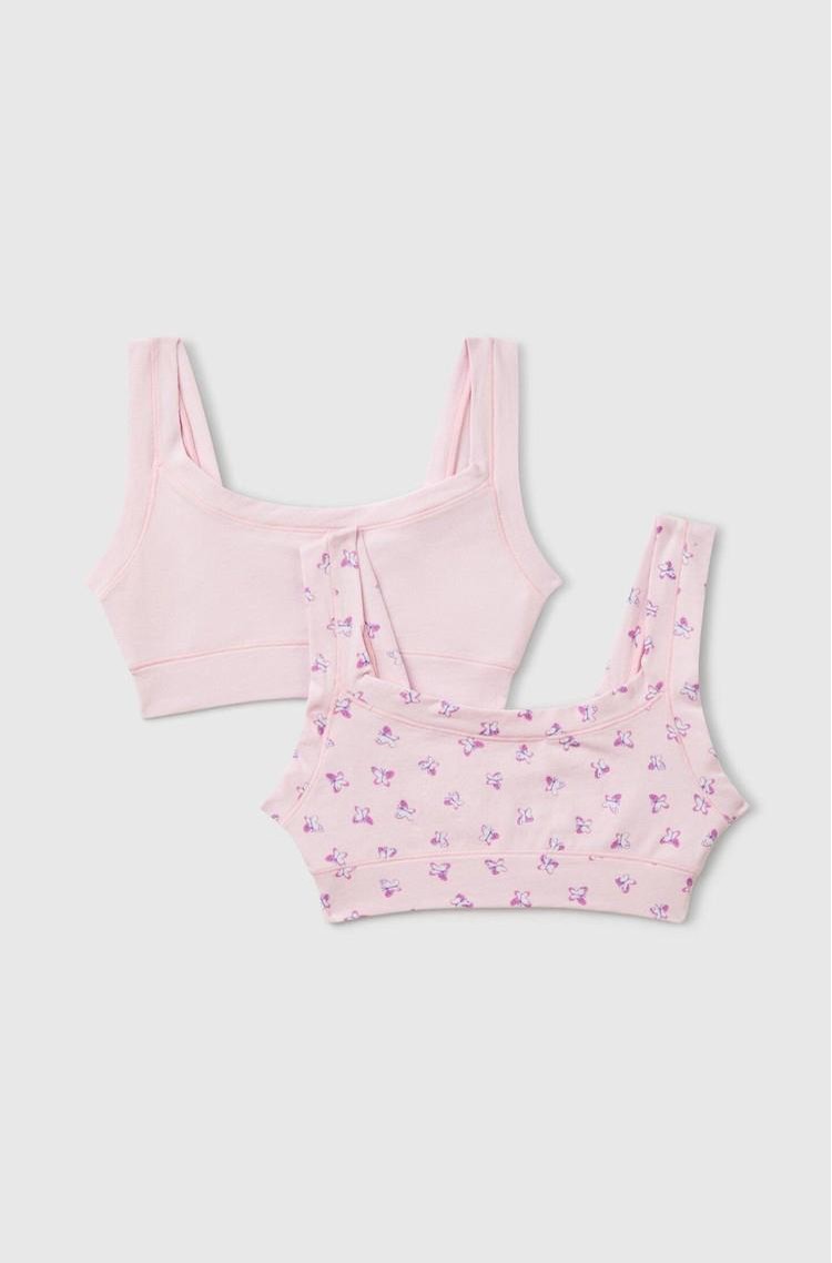 BENETTON Two bras in super stretch organic cotton Pink 