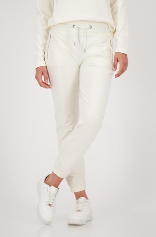 Bombažne hlače z videzom usnja