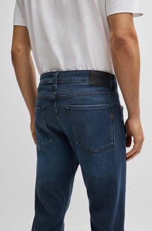 HUGO BOSS Slim-fit jeans in knitted stretch denim Blue 3