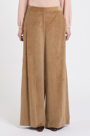 Wide-leg corduroy trousers