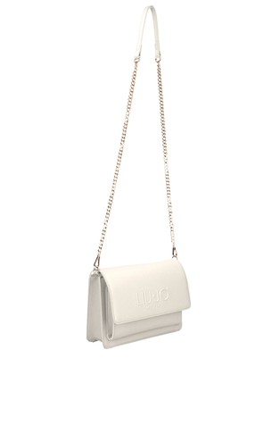 LIU JO Faux leather logo crossbody Off White 2