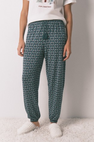 Long patterned pyjama pants