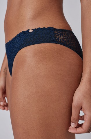 SKINY Every day in lace leaves bikini spodnje hlačke Modra - Dark Blue 3