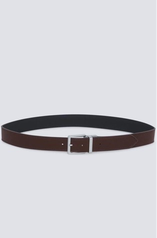 Reversible faux leather belt