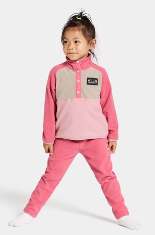 DIDRIKSONS Monte pulover z delnim zapenjanjem Roza - Soft Pink 5