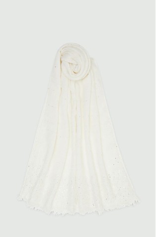 Sequin-adorned viscose-blend stole