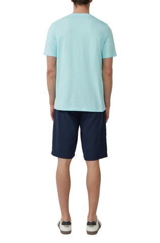 S.OLIVER Short-sleeved cotton T-shirt with print Blue 2