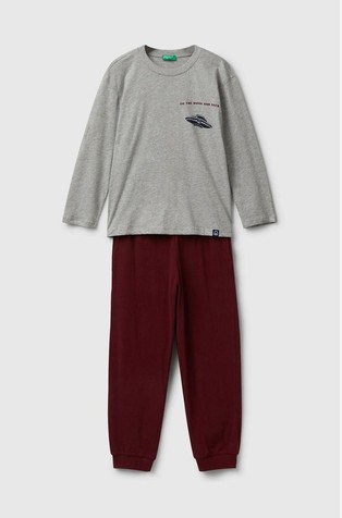 Bombažna pižama z dolgimi rokavi in potiskom