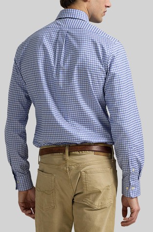 RALPH LAUREN Custom fit karirasta Oxford srajca Modra - Blue Multi 2
