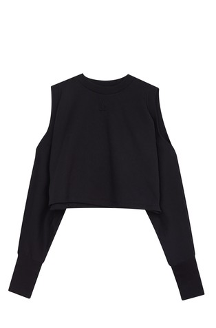 Cropped sweater with cut-outs