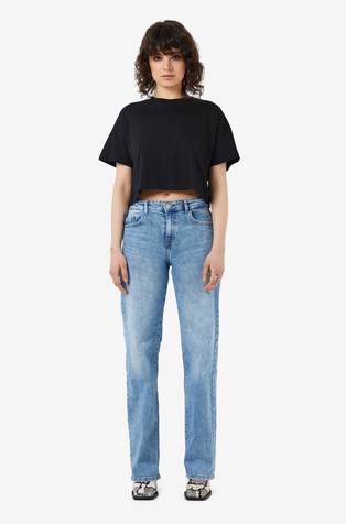 NOISY MAY NMALENA short sleeved semi cropped top Black 3