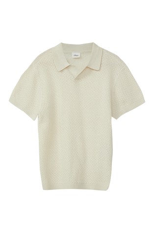 Lahka pletena polo majica iz bombažne mešanice