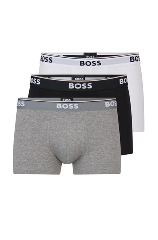Three-pack of logo-waistband trunks in stretch cotton