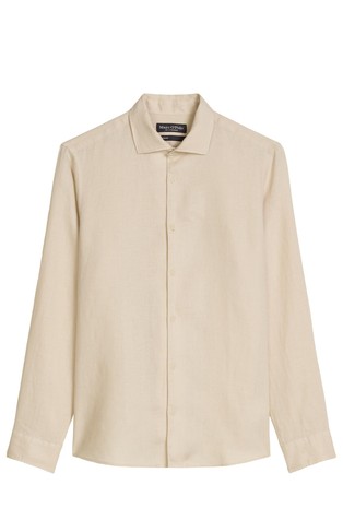 Shaped fit linen shirt