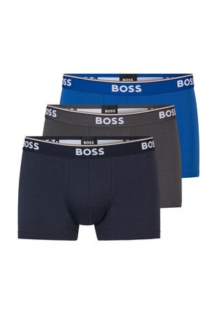 Three-pack of logo-waistband trunks in stretch cotton