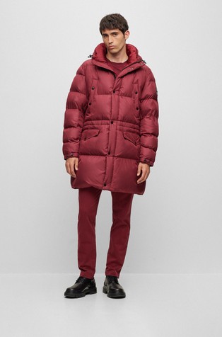 HUGO BOSS Water-repellent padded jacket with hood Red 5