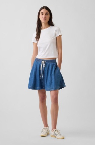 UltraSoft Denim Easy Mini Skirt