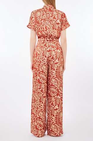 LIU JO Printed twill jumpsuit Terracotta 2