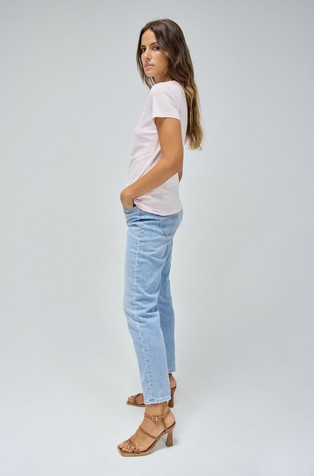 SALSA JEANS Bombažna majica z logotipom iz okrasnih kamenčkov Roza - Pink 2