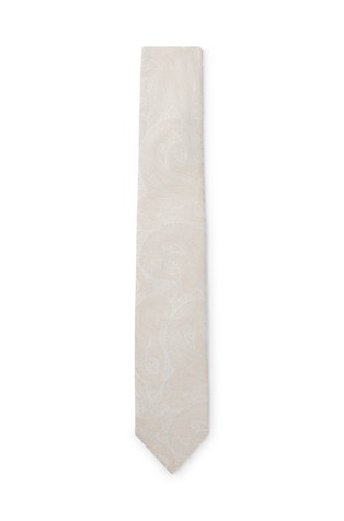 HUGO BOSS Komplet kravate in žepnega robčka Bež - Light Beige 1