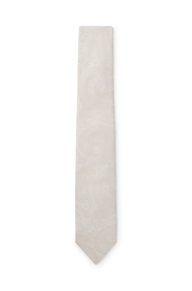 HUGO BOSS Komplet kravate in žepnega robčka Bež - Light Beige 