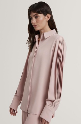 Plissè Detail Long Sleeve Shirt