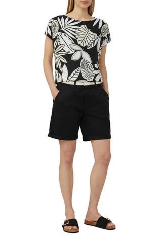 S.OLIVER Patterned T-shirt in stretch viscose Black / White 3