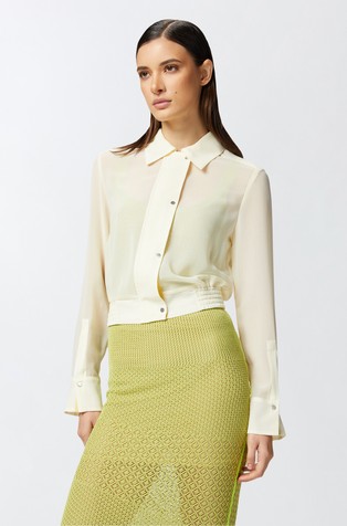 Bomber blouse in georgette