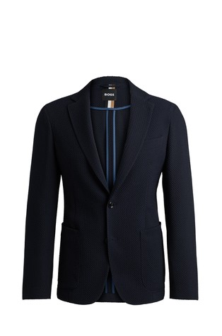 Slim fit suknjič iz teksturirane volnene mešanice