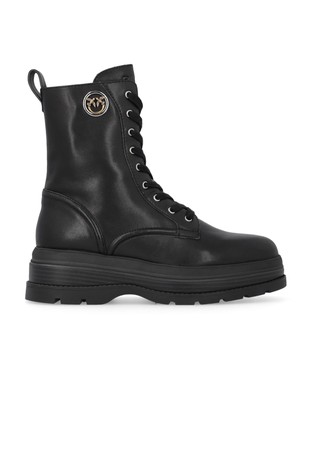 Leather ankle boots with logo detail