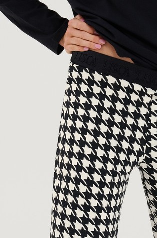 LISCA Mia hlače iz mešanice bombaža in modala Črna - Black|White 3
