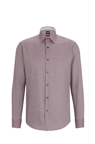 Regular-fit shirt in easy-iron Oxford stretch cotton