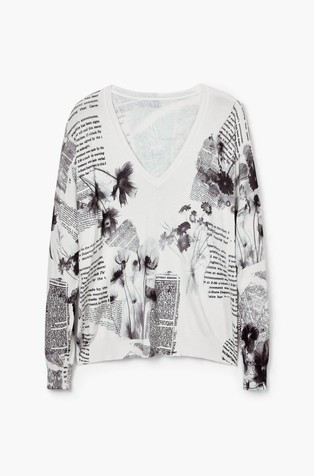 DESIGUAL Newspaper print sweater Emporium