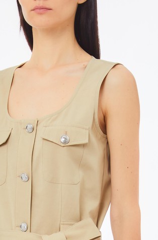 LIU JO Short cotton-blend dress Beige 3