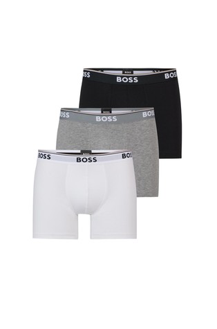 Three-pack of logo-waistband boxer briefs in stretch cotton