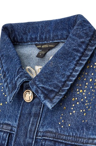 Guess denim jacket logo on back 2025