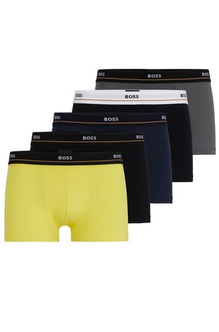 Five-pack of stretch-cotton trunks with logo waistbands