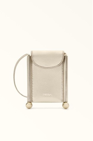 Majhen etui za kartice iz kovinsko svetlečega usnja