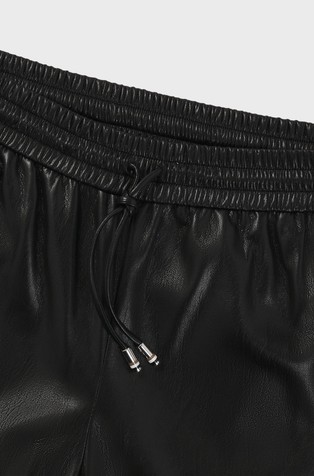 HUGO BOSS Faux-leather trousers with drawcord waist Black 2