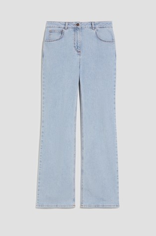 Slim fit jeans hlače z zvončastimi hlačnicami