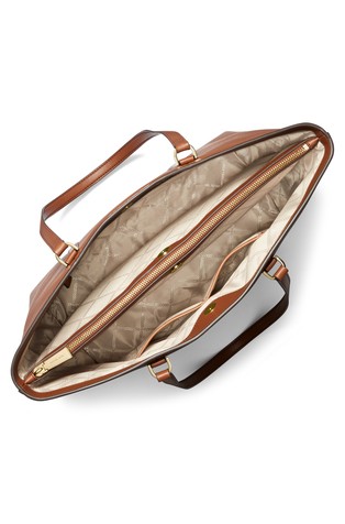 MICHAEL KORS Voyager večja usnjena tote torba Rjava - Brown 2