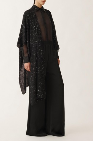 FABIANA FILIPPI Long cape-style knitted cardigan Black 2