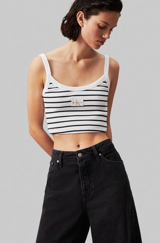 Striped Cotton Bralette Top