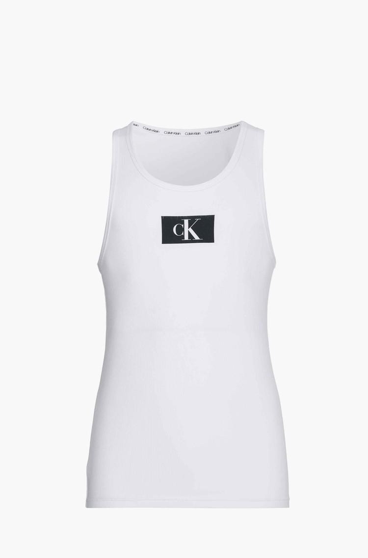 CALVIN KLEIN Organic Cotton Lounge Tank Top - Organic Cotton Lounge Tank Top - CK96 White 