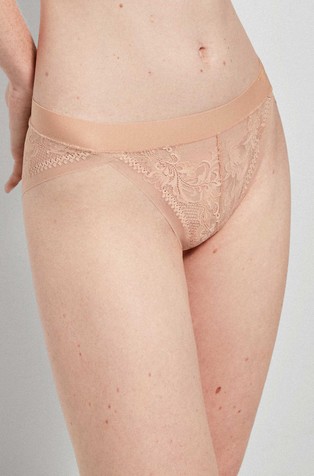 GISELA Brezšivne čipkaste spodnje hlačke Bež - Beige 4
