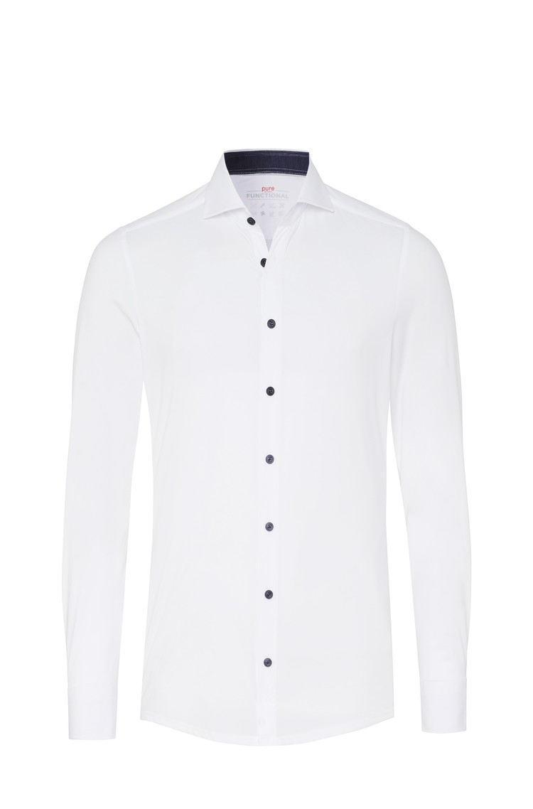 PURE H.TICO Slim fit Functional srajca z dolgimi rokavi Bela - White / Blue 